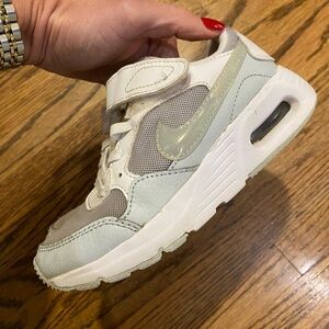 Kids Nike White and Gray Shoes